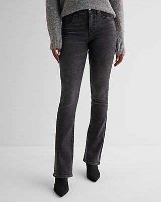 Mid Rise Black Back Vent Skyscraper Jeans | Express