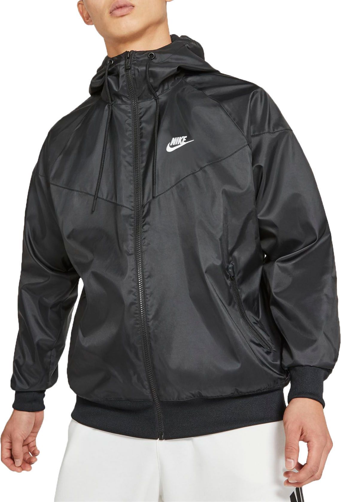 Nike Men's Sportswear Windrunner Hooded Jacket, Small, Black | Dick's Sporting Goods