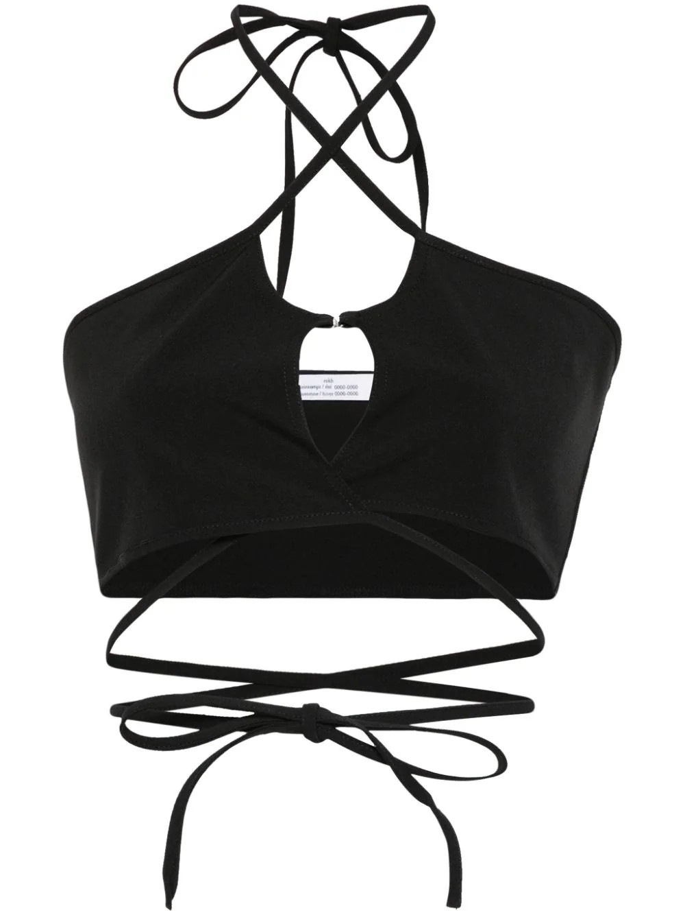 Rokh crossover-straps cropped top - Black | Farfetch Global