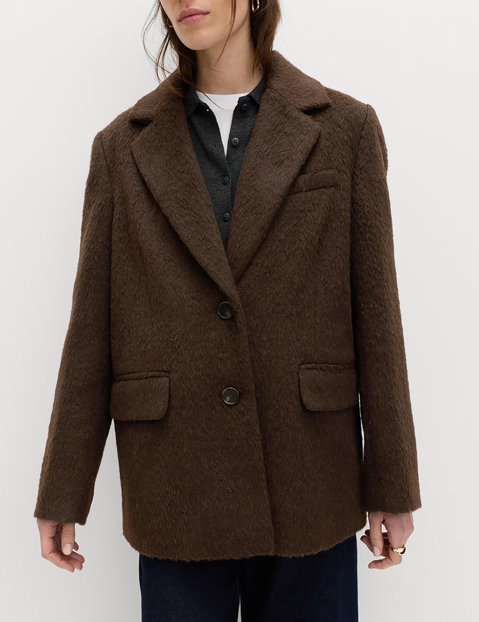 Wool blend brushed blazer | Marks & Spencer (UK)