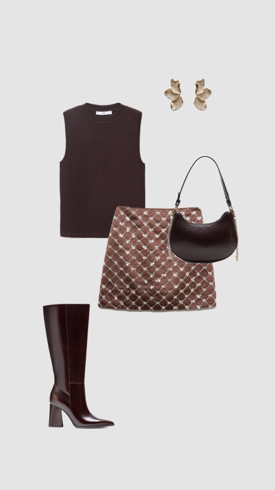 Christmas Party Outfit ✨🤎

• brown knit high neck top embellished sequin mini skirt knee high heel boots going out outfits night out outfit New Year’s Eve party heeled boots gifts for her Christmas party club outfit date night outfits gift guide Christmas Day outfit partywear •

#LTKwinter #LTKautumn #LTKpartywear