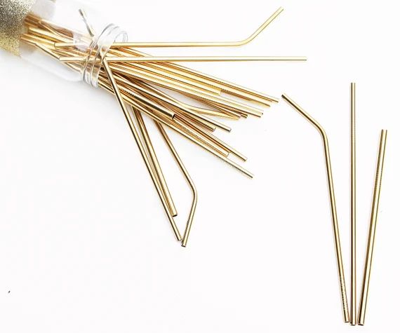 Reusable Straws  Reusable Gold Straws  Eco Friendly Straws  | Etsy | Etsy (US)