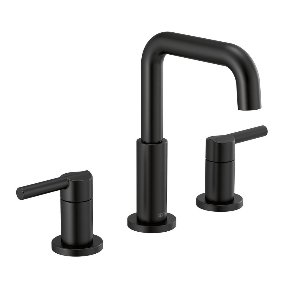 Delta Nicoli 8 in. Widespread 2-Handle Bathroom Faucet in Matte Black | The Home Depot
