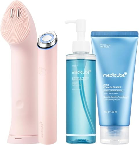 medicube Ultimate Double Cleansing Set: Mini Booster Pro Plus Cleansing Device Set (Pink), Zero Pore Blackhead Cleansing Oil and Zero Foam Cleanser | Amazon (US)