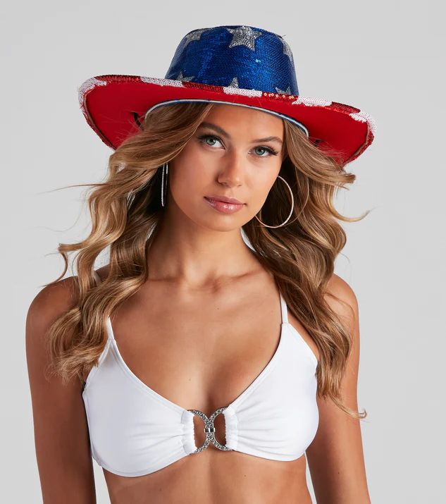 Star Spangled Haze Sequin Americana Cowboy Hat | Windsor Stores
