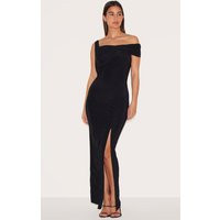 Black Slinky Twist Detail Maxi Dress | PrettyLittleThing US