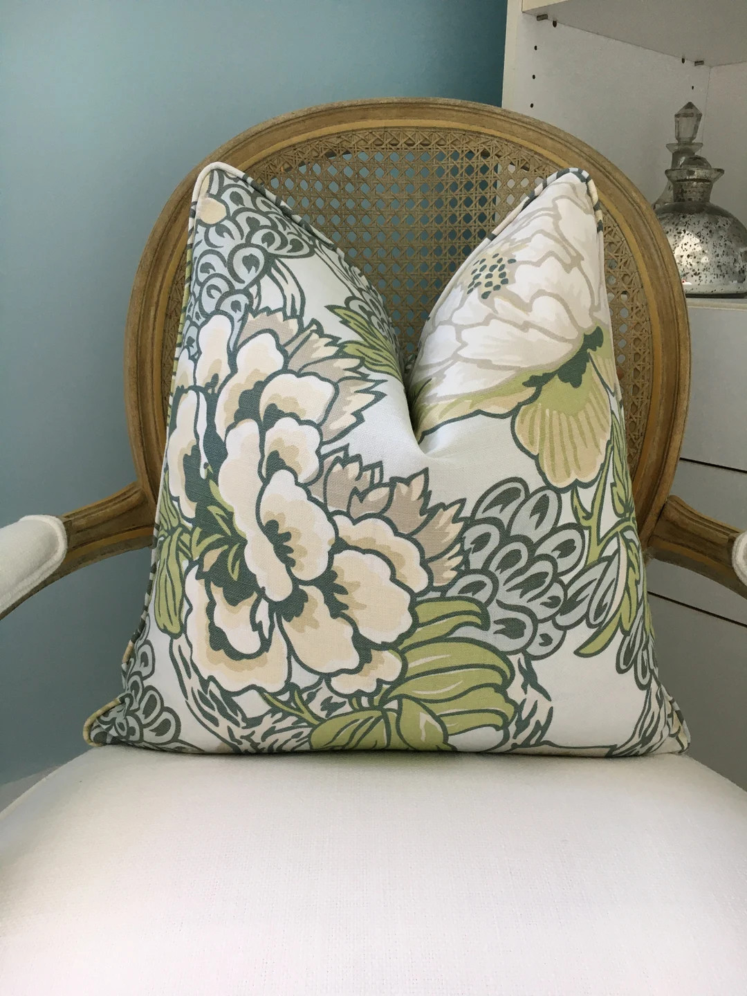 Thibault honshu in Robin's Egg Blue One or Both Sides High End Pillow Cover. Designer Pillow Cove... | Etsy (US)