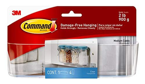 Command Medium Caddy, Clear, with 4 Clear Indoor Strips, Organize Damage-Free | Amazon (US)