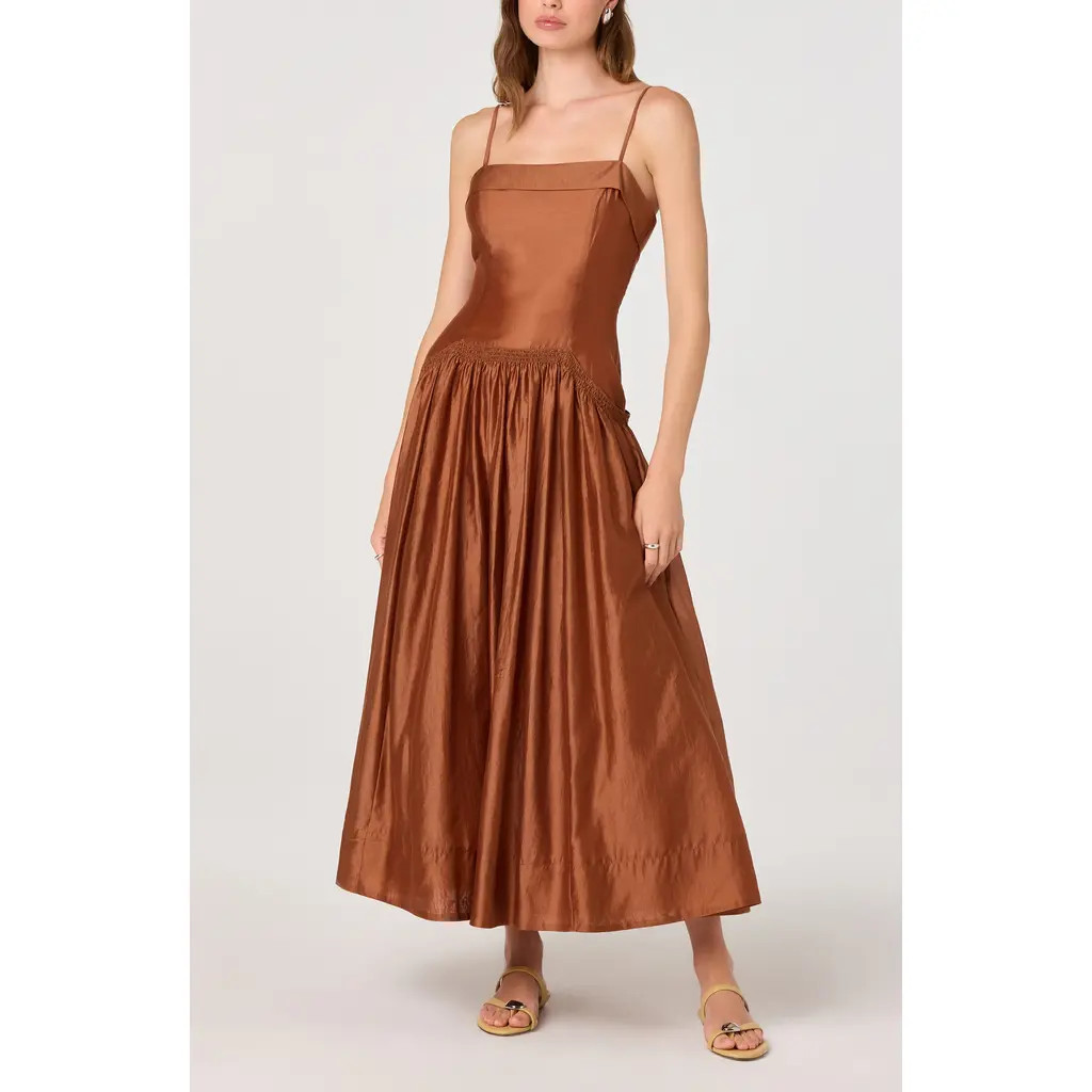 ASTR the Label Ovina Party Dress in Spice Brown at Nordstrom, Size Medium | Nordstrom