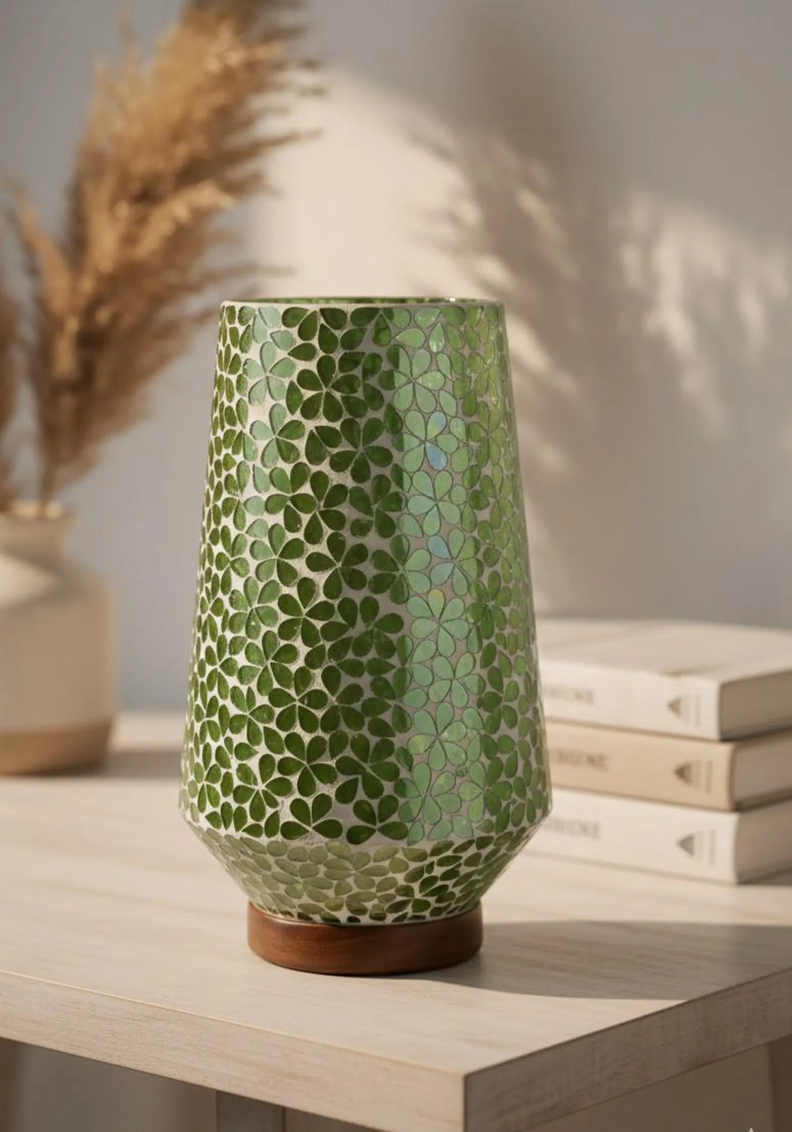Green Petal Mosaic Lamp | Etsy (Global)