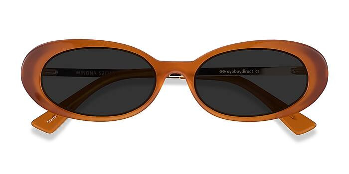 Winona - Oval Beige Frame Sunglasses For Women | EyeBuyDirect | EyeBuyDirect.com