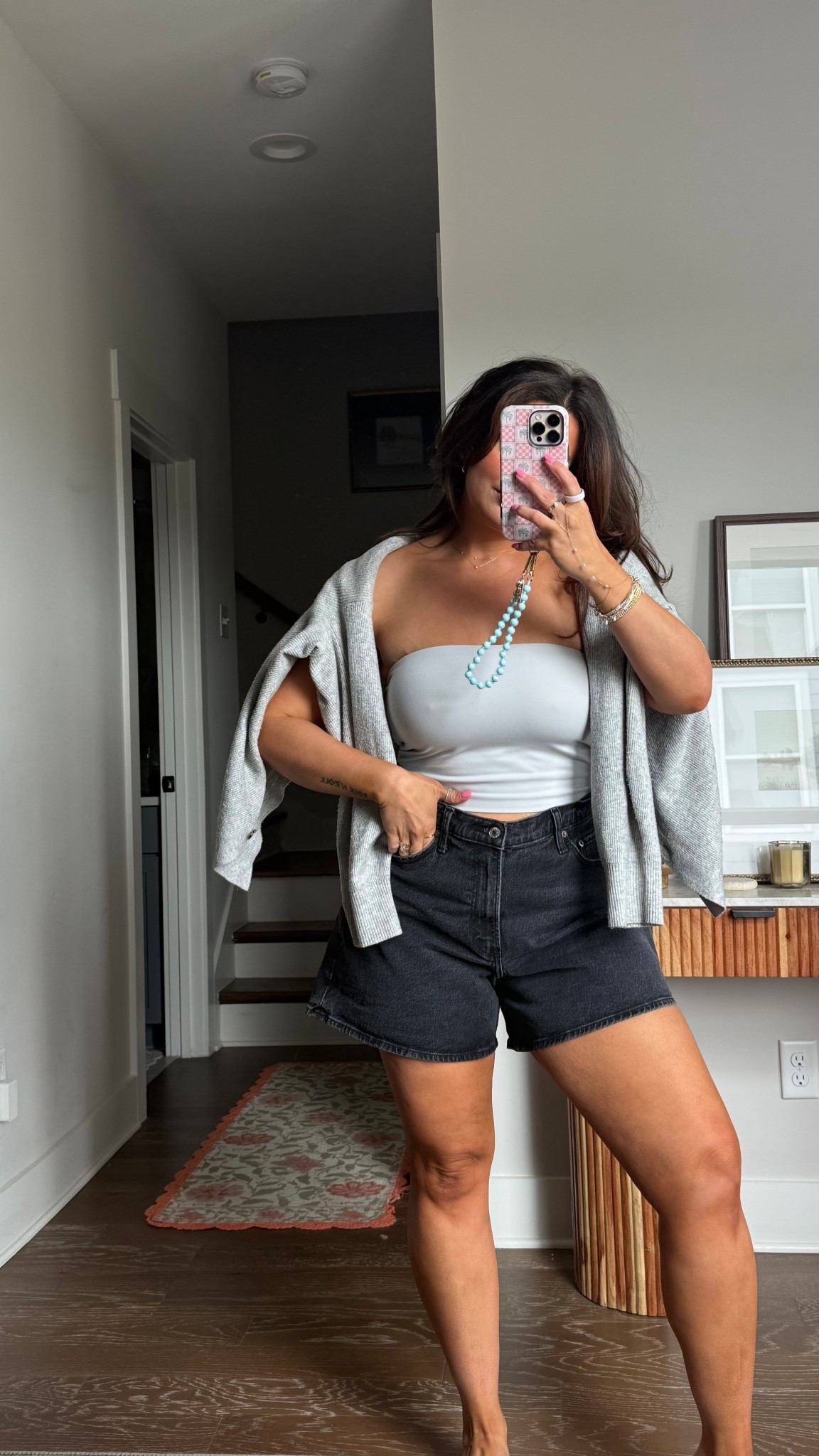 Perfect outfit for the weather changing!! These @abercrombie shorts are a must, and this Amazon tube top feels like skims!! 

Size L in the top and 30 in the shorts! 

#LTKSpringSale #LTKootd #LTKgrwm