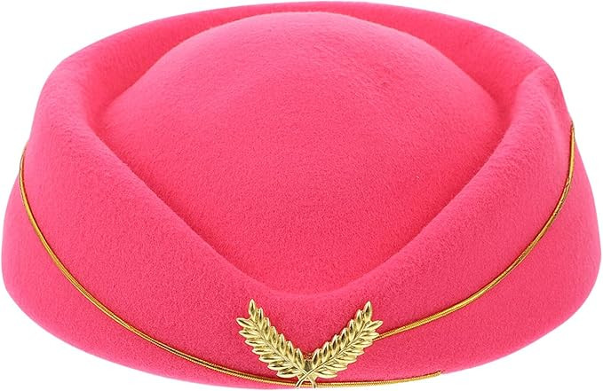 Totority Stewardess Hat, Women Stewardess Cosplay Hat Felt Flight Attendant Hat Costume Air Hoste... | Amazon (US)