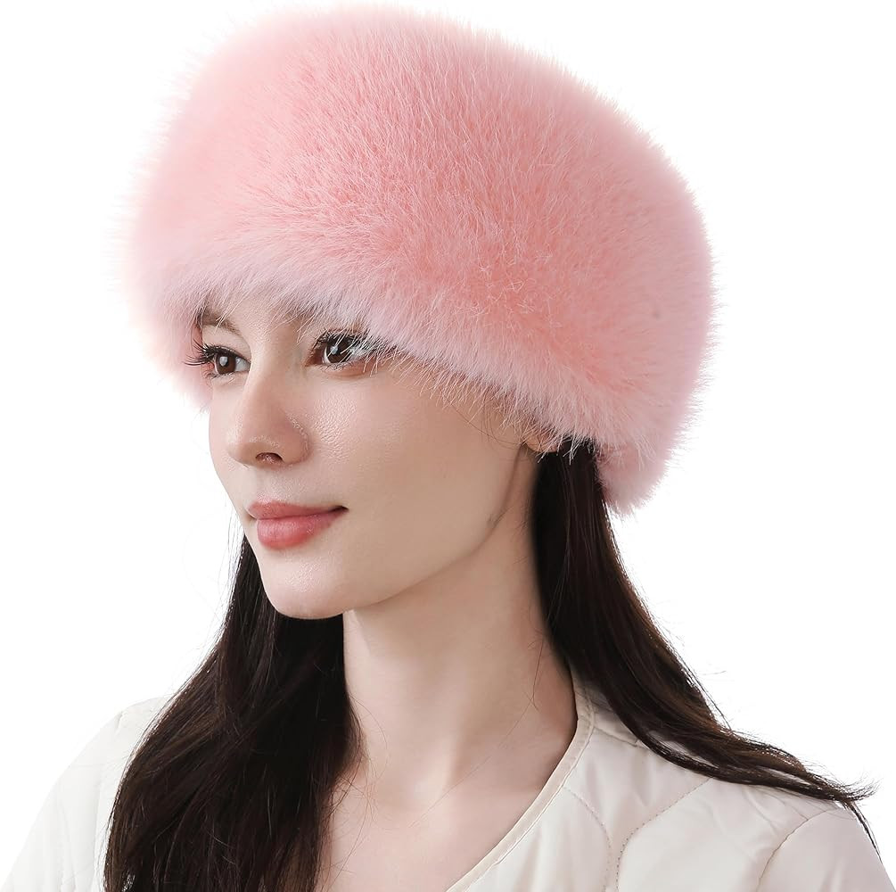 Dikoaina Womens Faux Fur Headband Winter Earwarmer Earmuff Ski | Amazon (US)