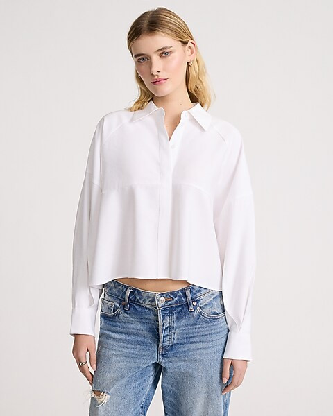 Oversized Cropped Shirt | Express