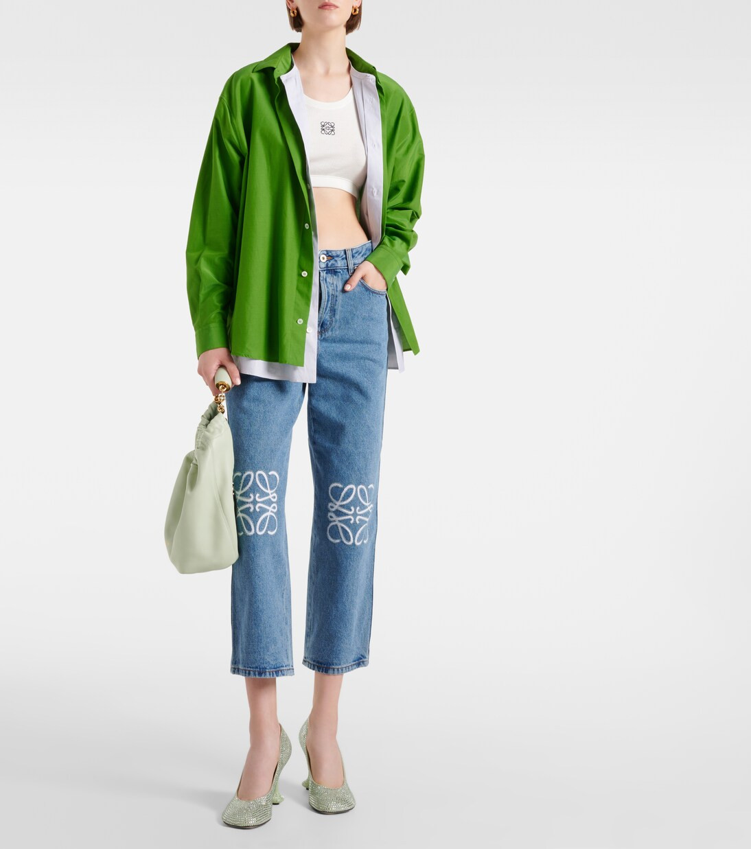 Anagram mid-rise cropped straight jeans | Mytheresa (US/CA)