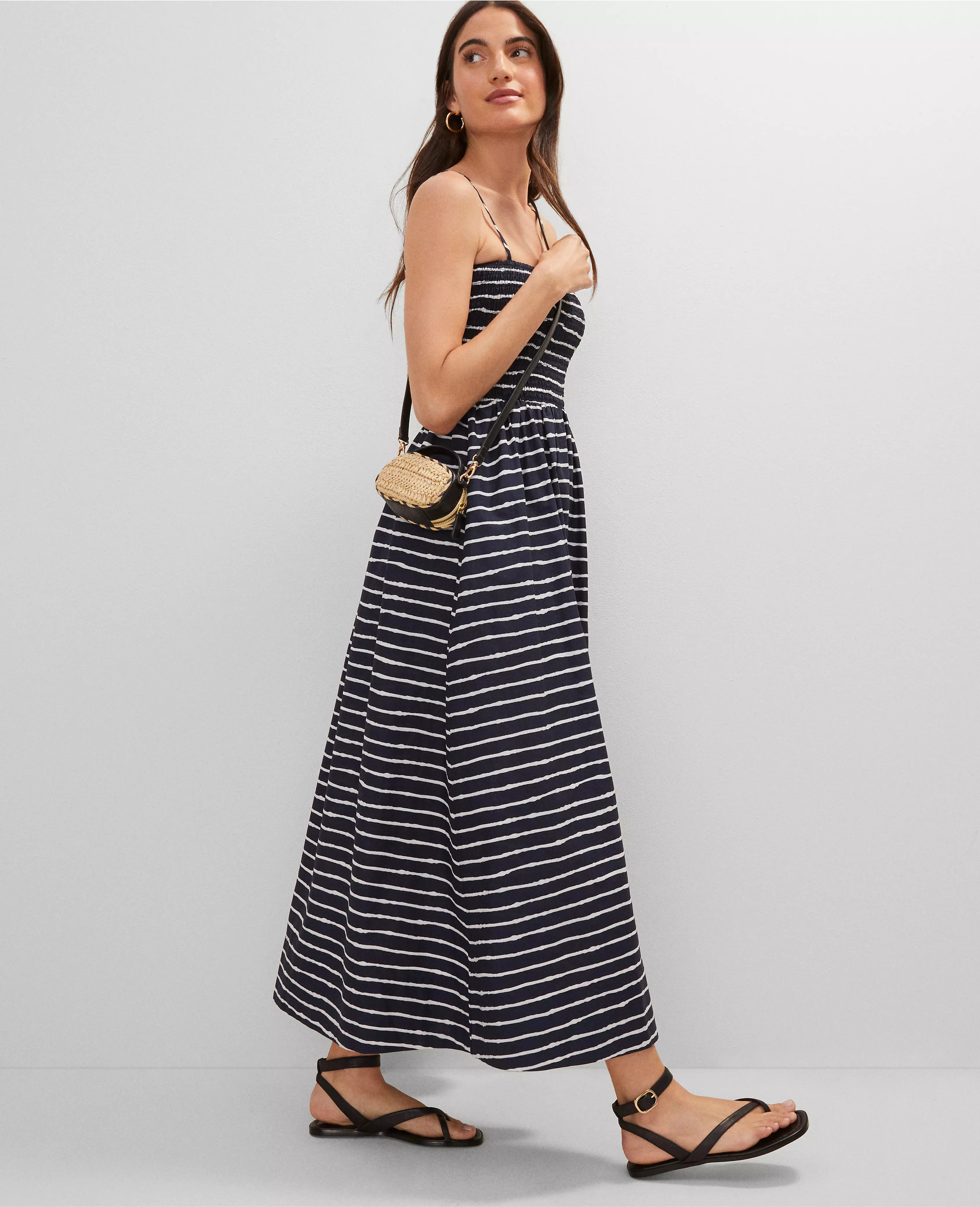 Weekend Collection Striped Flare Dress | Ann Taylor