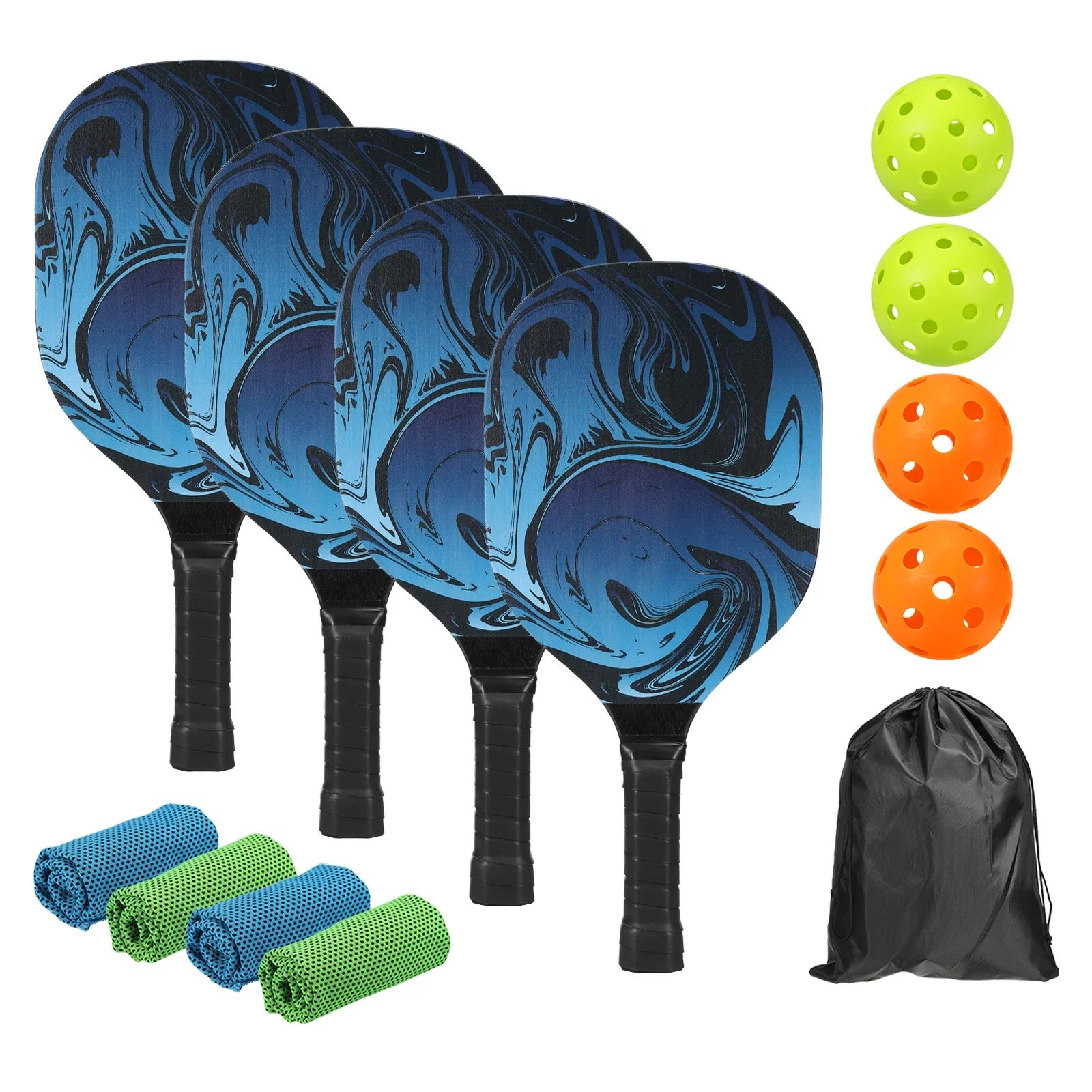 Unique Bargains Pickleball Paddles Set of 4 Basswood Pickleball Rackets with Cushion Grip | Walmart (US)