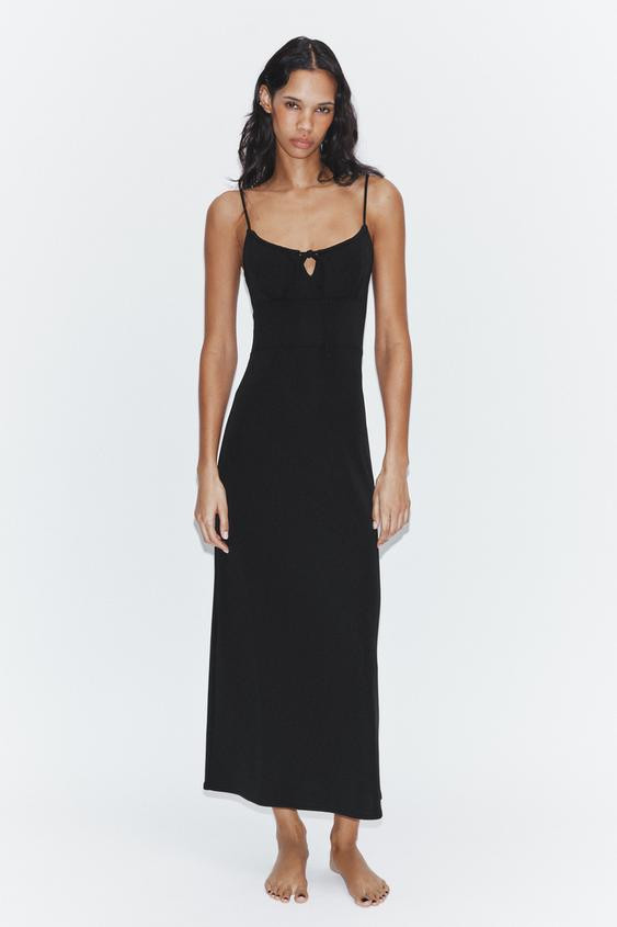 FLOWING STRAPPY MIDI DRESS | Zara UK