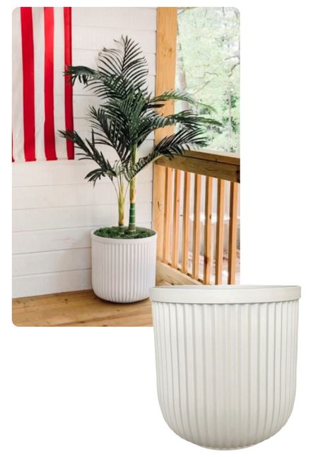 Fluted planter 
Made of lightweight resin so you can easily move it as needed.
High end look at an affordable price


#outdoordecor #planter #walmart #walmarthome #outdoorliving