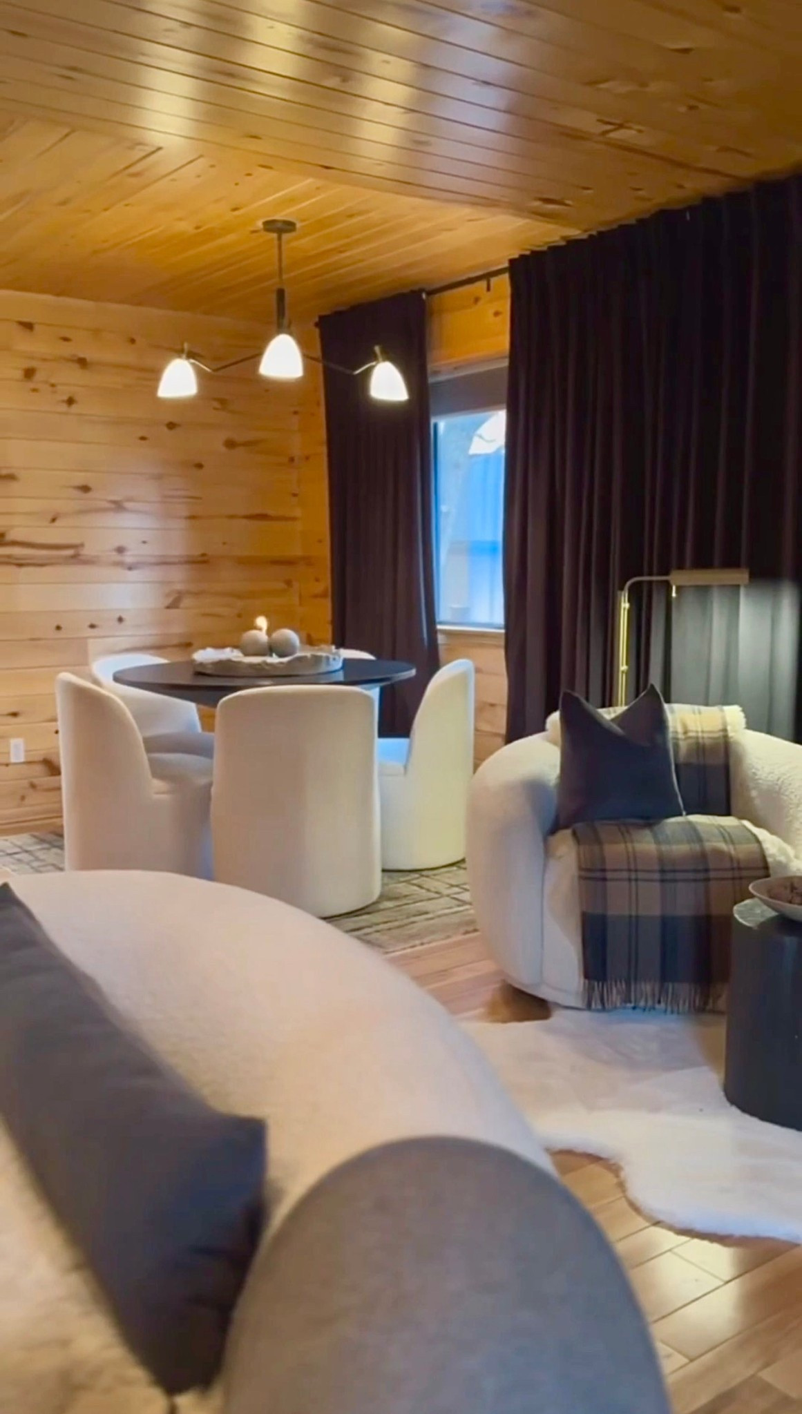 Step into my cozy cabin! 🏡✨:

 It's warm, inviting, and perfectly decorated. This fall season wouldn't be complete without these gorgeous faux fur rugs, my DIY centerpiece, a tabletop fire pit for extra warmth, stylish upholstered swivel dining chairs, velvet pillows, and soft, glowing lamps. ✨🕯️

 #cabinvibes #falldecor #cozyhome #diydecor #fauxfur #homedecor #tabletopfirepit #velvetpillows #swiveldiningchairs #interiorinspo #warmandcozy #fallvibes #decorinspo


#LTKHome #LTKFindsUnder100 #LTKStyleTip