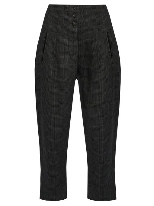 Jaz Prince of Wales-checked linen trousers | Isabel Marant Étoile | Matches (US)