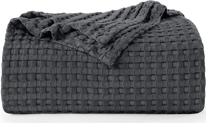 Utopia Bedding Cotton Waffle Blanket 300 GSM (Charcoal - 90x108 Inches) Soft Lightweight Breathab... | Amazon (US)