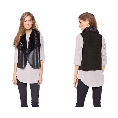 Ella Moss Women's Size Small Super Soft Cashmere Faux Sherpa Lined Vest In Black  | eBay | eBay US