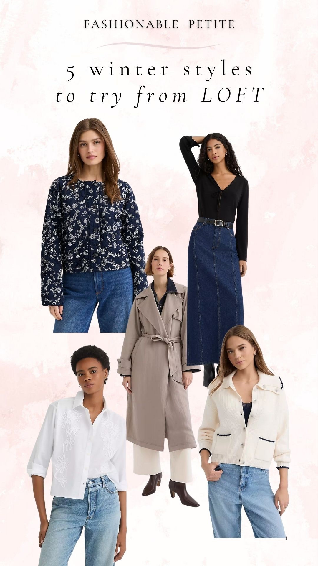 5 winter outfits from LOFT!

Winter outfit, quilted jacket, denim skirt, trench coat, petite outfit 

#LTKSaleAlert #LTKPetite #LTKFindsUnder100