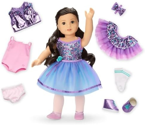 American Girl, Truly Me #111 Doll & Dance All Day Set, with Brown Eyes, Wavy Black-Brown Hair, Li... | Amazon (US)