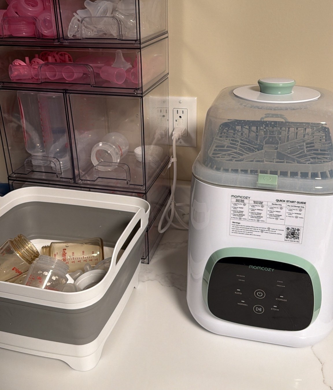 Baby bottle station! Our setup is the best! 

Momcozy bottle washer is a life saver. We LOVE the Pigeon bottles that you can get on amazon and now Target as well.

#LTKmomlife #LTKdayinmylife #LTKBaby