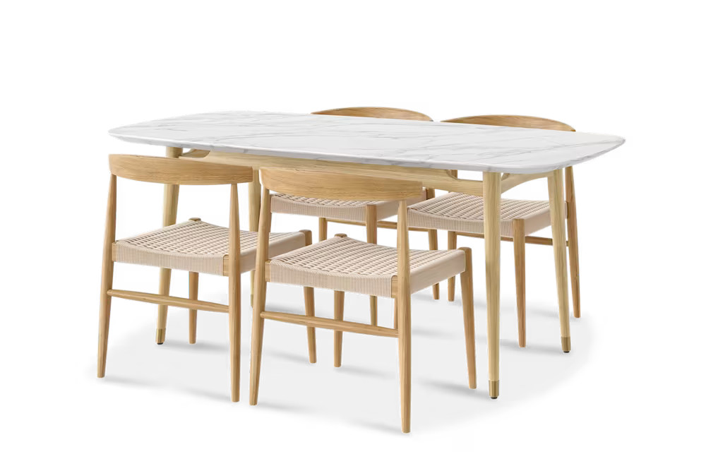 Kelsey Marble Dining Table with Austen Chair Set | Castlery US | Castlery US