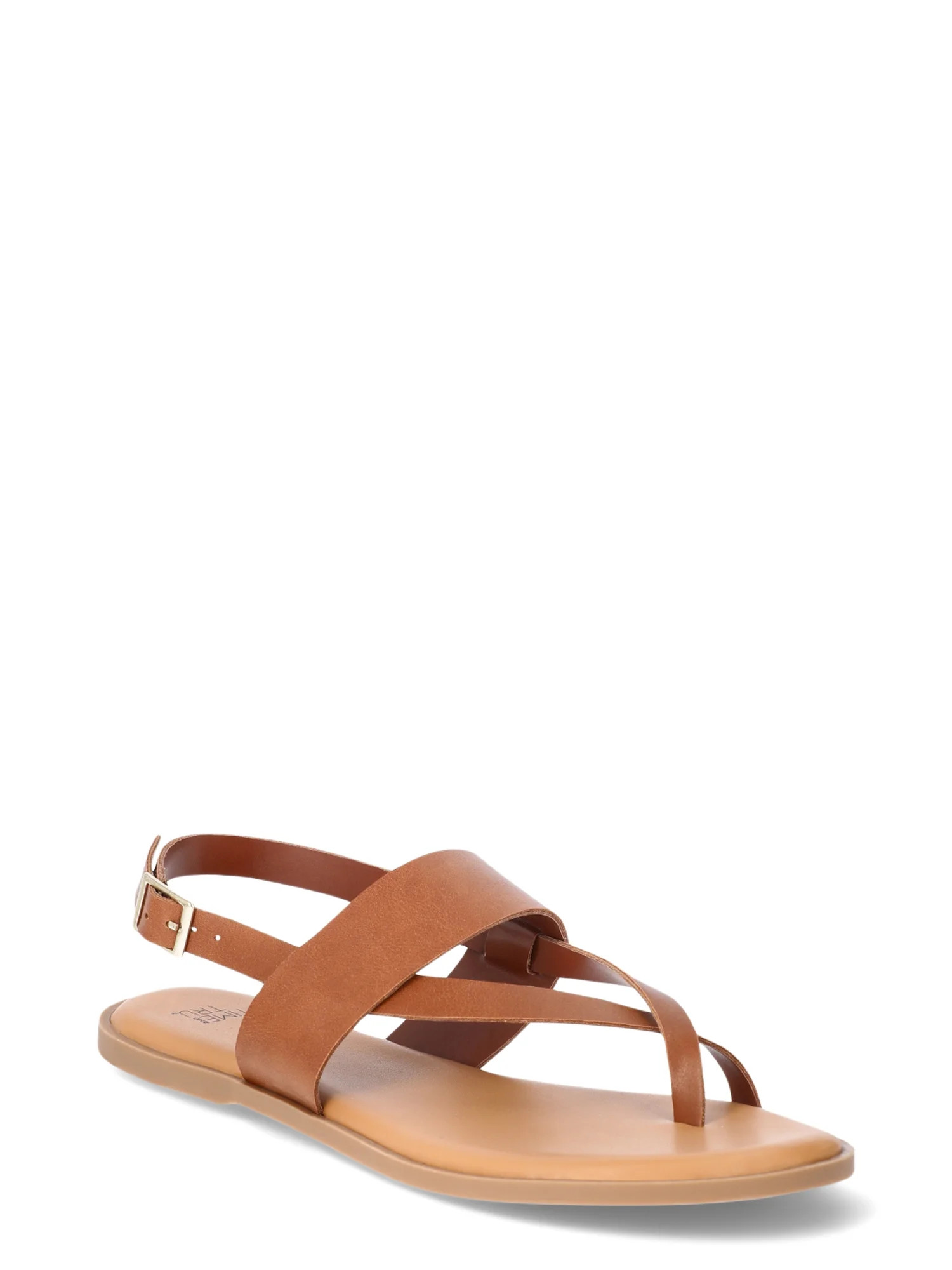 Time and Tru Women's Strappy Toe Thong Sandals, Sizes 6-11 | Walmart (US)