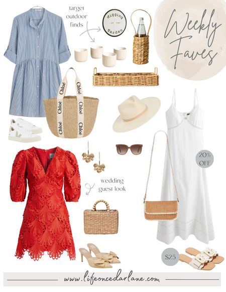Weekly Faves- check out what we are loving! From new arrivals, sales, home decor and more! Loving these cute spring outfit finds! Target outdoor home finds too!

#whitedress #springfashion #outdoorhome#LTKxTarget #weddingguestlook

#LTKsalealert #LTKwedding #LTKhome
