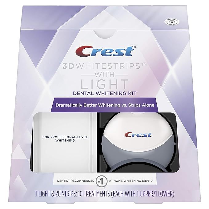 Crest 3D White Whitestrips with Light, Teeth Whitening Strips Kit, 10 Treatments, 20 Individual S... | Amazon (US)