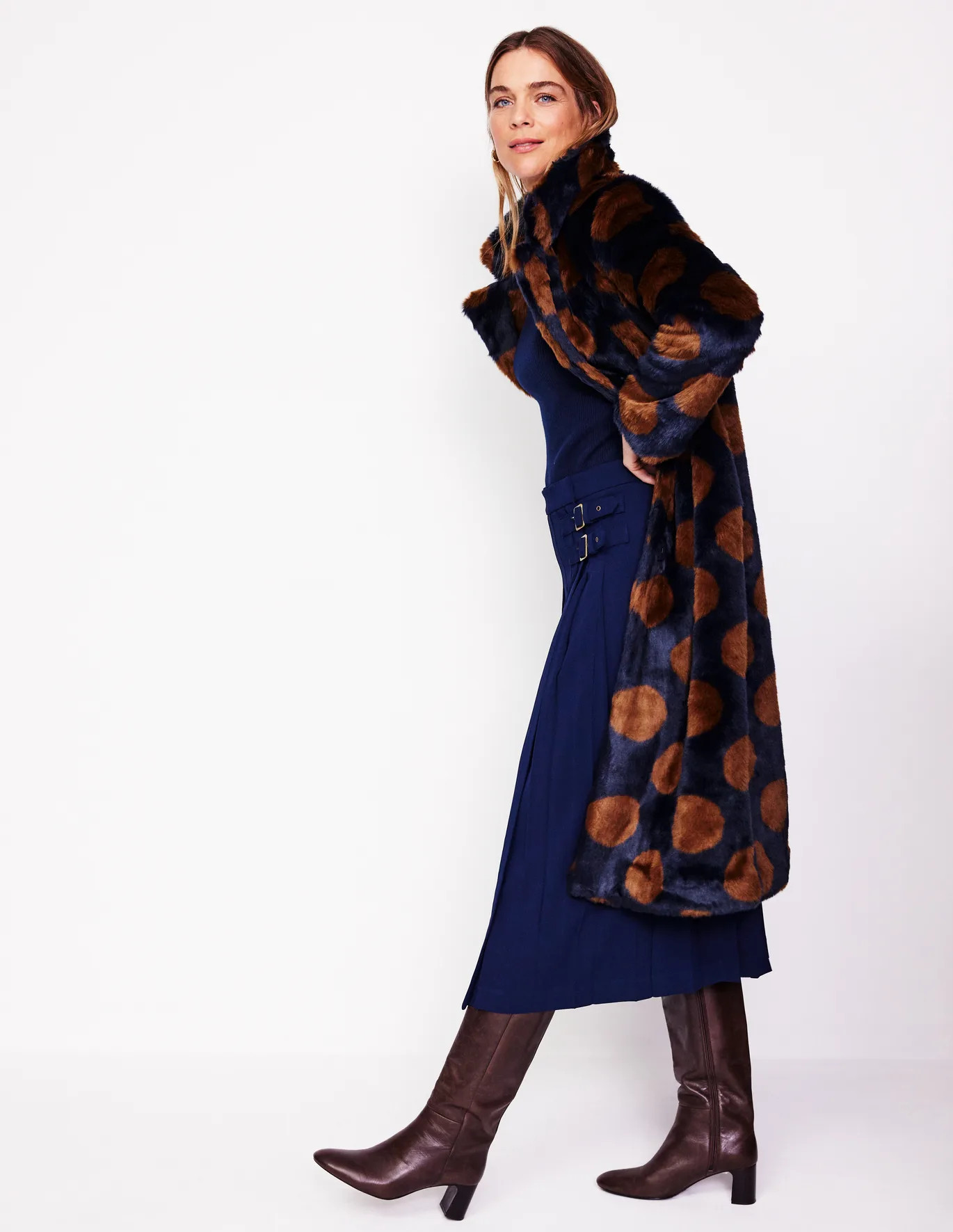 Spot Faux-Fur Midi Coat | Boden (US)