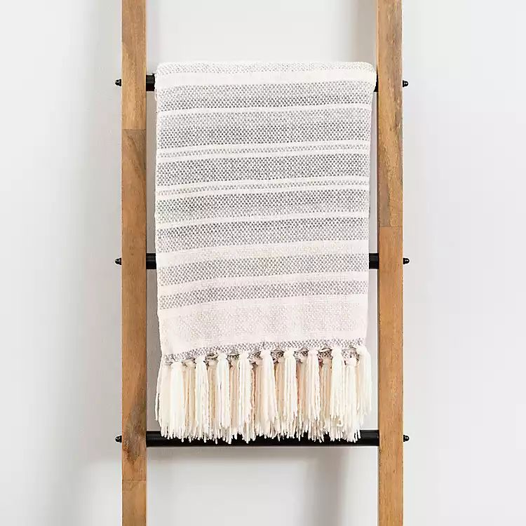 Natural Stripes Chenille Throw | Kirkland's Home