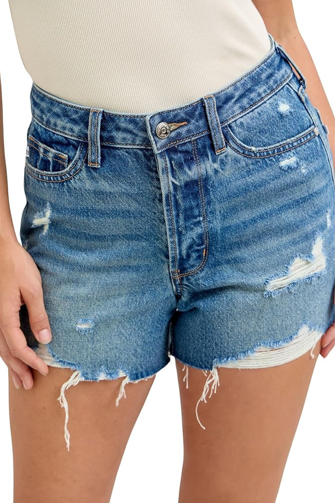 Judy Blue High Waist Rigid Magic Destroy Cut Off Shorts | Amazon (US)