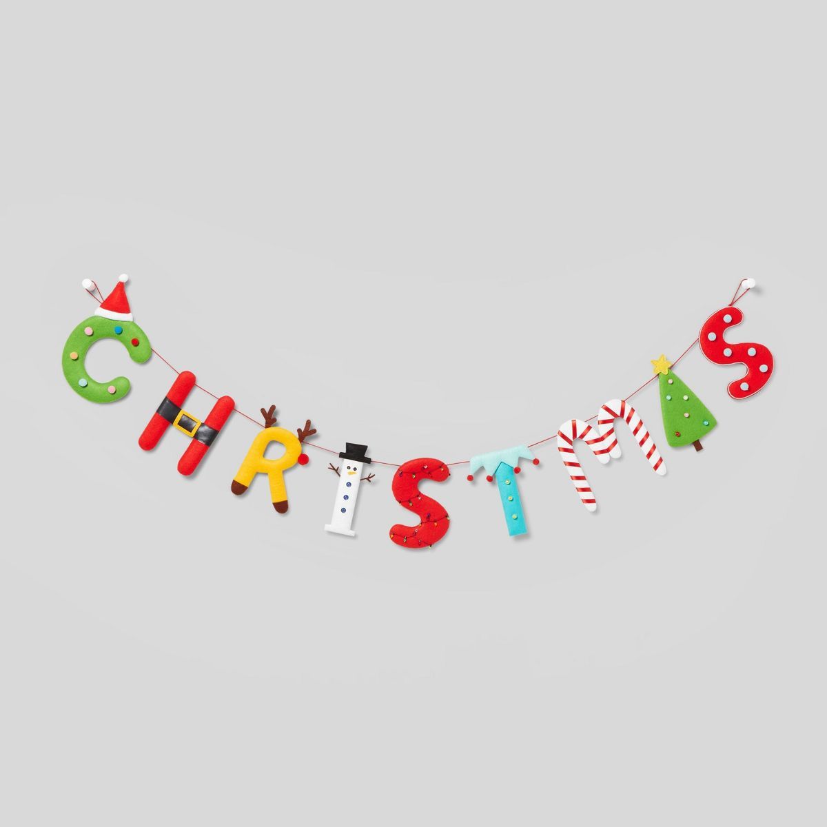 6 Festive Fabric 'Christmas' Garland - Wondershop™ | Target