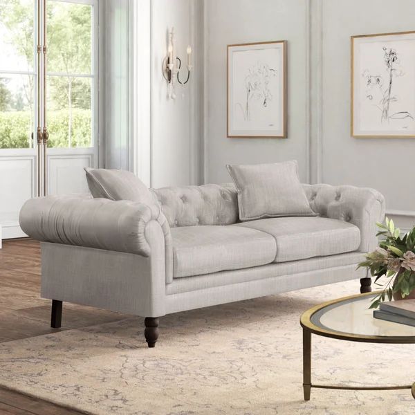 Aida 85'' Rolled Arm Chesterfield Sofa | Wayfair North America