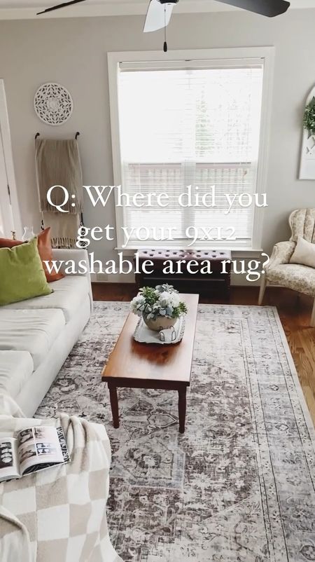 Q: Where did you get your washable area rug? 
 
I’m happy to answer this one because I get this question a lot! 

A: I got it on Amazon and I love it! It’s soft, and is holding up great! 

🚨 As a bonus… today this washable 9x12 area rug is for sale on Amazon! It’s 10% off + there is a $50 off coupon! 🚨 

#LTKHome #LTKSaleAlert