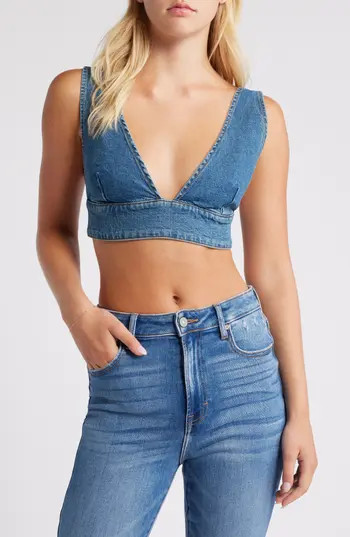 Good American Denim Bralette in Indigo599 at Nordstrom Rack, Size X-Small | Nordstrom Rack