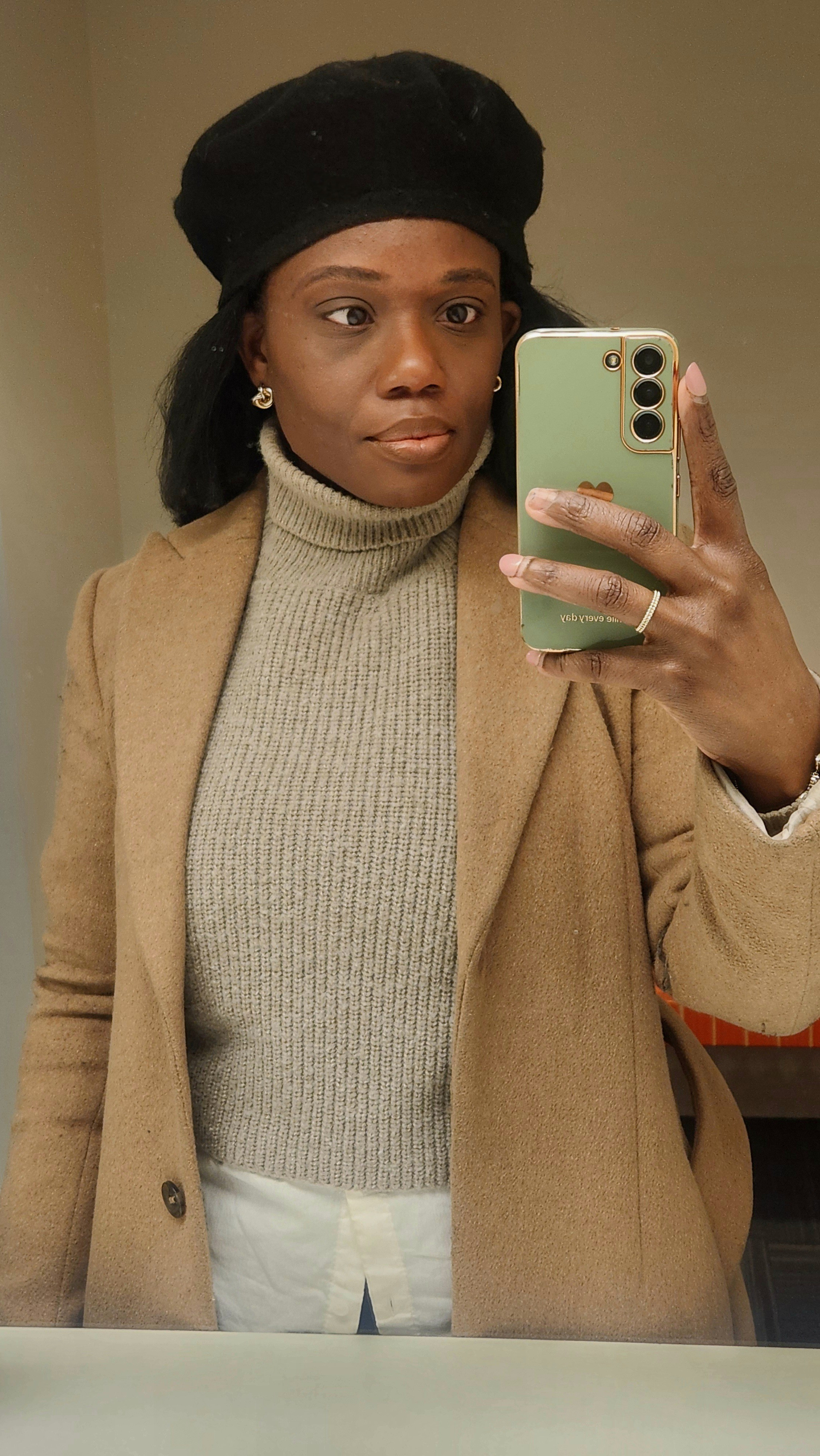 Winter approved OOTD. H&M wool topcoat layered over a cropped turtleneck sweater and classic button down 

#LTKootd #LTKSeasonal #LTKPetite