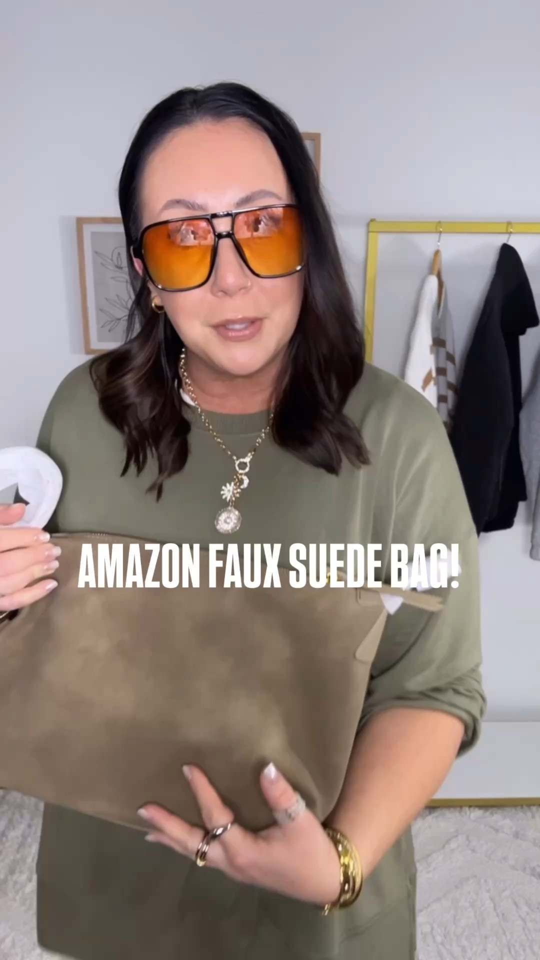 I’ve been looking for a faux sued bag just like this one! Love rhet it can be worn as a tote bag or crossbody/sling style!  Linked woven ones that are similar too! 
XL tunic top. Prefer a large. XL leggings. Clogs run true to size.  

#LTKFindsUnder50 #LTKootd #LTKOver40