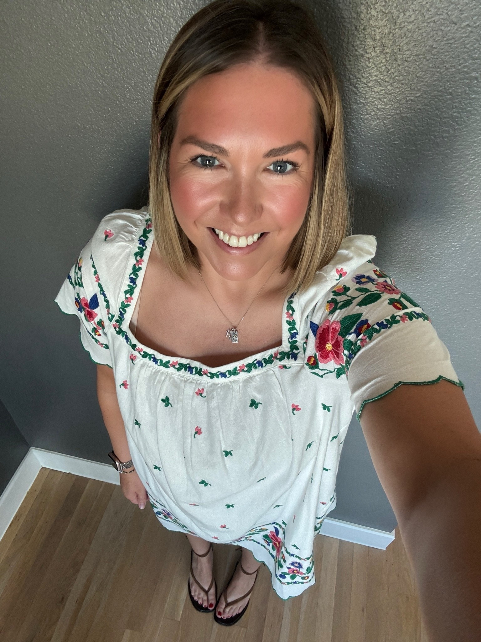 Met girlfriends for what is becoming a weekly happy hour. It’s so hot here that loose dresses and sandals are really the only way to go. I love the details on this one from Sezane and it’s currently on sale. I’ll definitely be bringing this on my next tropical trip. I paired it with my wrap sandals that I will find any excuse to wear.

#LTKootd #LTKMidsize #LTKSaleAlert