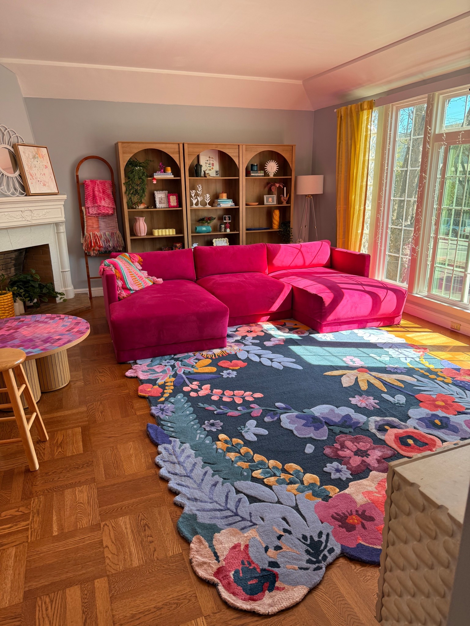 Love love love this room and this rug. Couch is Joybird. But linked what I could! 

Anthropologie - floral rug - colorful home - home decor

#LTKHome