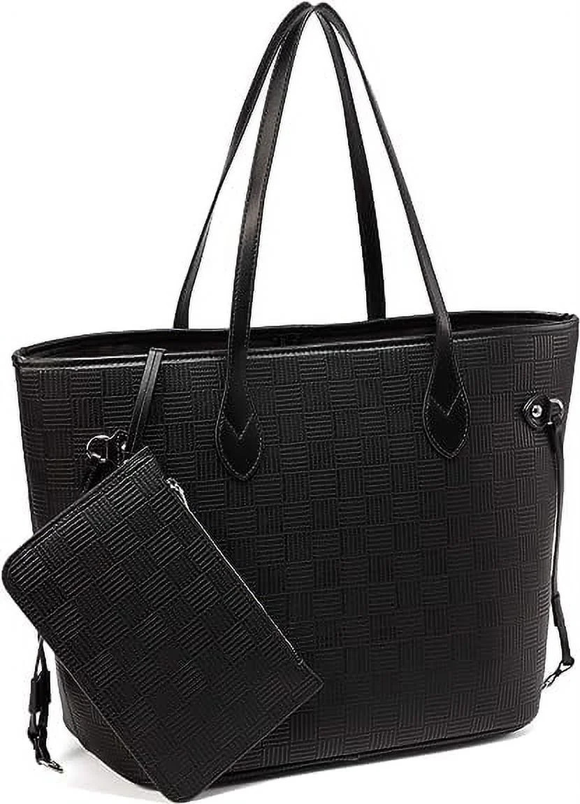 Daisy Rose Tote Shoulder Bag and Matching Clutch for Women - PU Vegan Leather Handbag for Travel ... | Walmart (US)