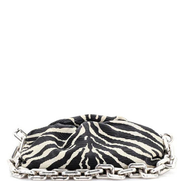 Bottega Veneta The Chain Pouch Printed Textured Leather Black 4112481 | Rebag