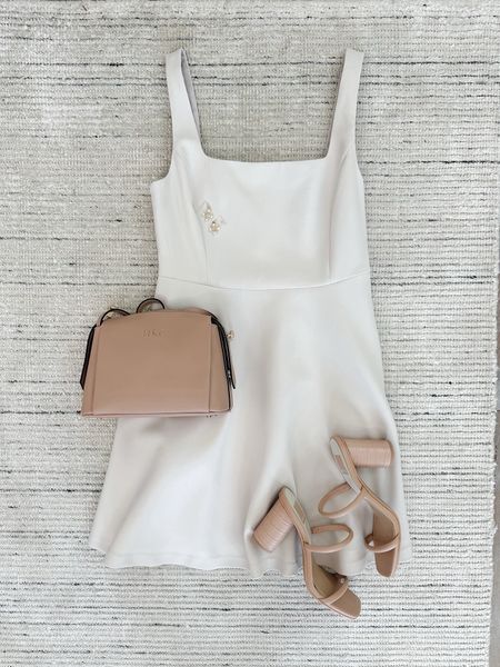 Summer outfit with square neck mini dress paired with sandals and accessories for a chic look. Can be dressed up for workwear or dressed down for every day outfits 

#LTKSeasonal #LTKStyleTip
