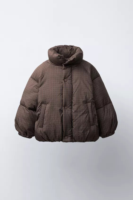 CHECKERED PUFFER JACKET | Zara US